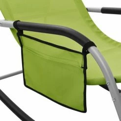 VidaXL Chaise longue Textilène Vert et gris -Bains de soleil Soldes image 5 310508