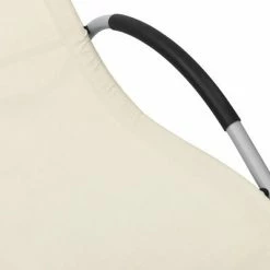 VidaXL Chaise longue Textilène Crème et gris 12 VidaXL Chaise longue Textilène Crème et gris -Bains de soleil Soldes image 5 310514