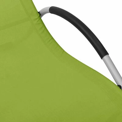VidaXL Chaise longue Textilène Vert et gris 7 VidaXL Chaise longue Textilène Vert et gris – Image 5