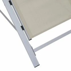 VidaXL Chaise longue Textilène et aluminium Crème -Bains de soleil Soldes image 5 310535