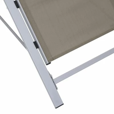 VidaXL Chaise longue Textilène et aluminium Taupe 7 VidaXL Chaise longue Textilène et aluminium Taupe – Image 5