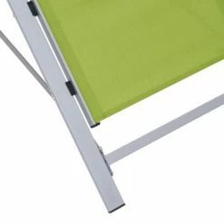 VidaXL Chaise longue Textilène et aluminium Vert 12 VidaXL Chaise longue Textilène et aluminium Vert -Bains de soleil Soldes image 5 310539