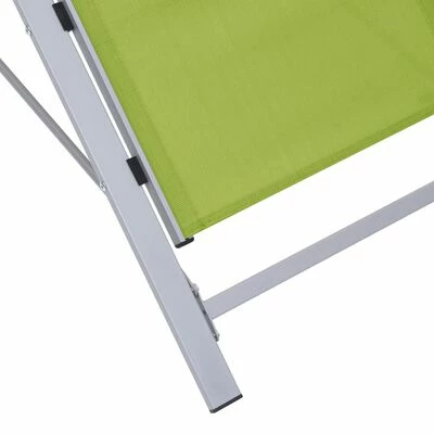 VidaXL Chaise longue Textilène et aluminium Vert 7 VidaXL Chaise longue Textilène et aluminium Vert – Image 5