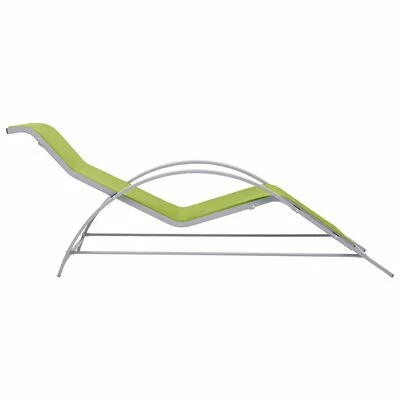 VidaXL Chaises longues 2 pcs avec table Aluminium Vert 7 VidaXL Chaises longues 2 pcs avec table Aluminium Vert – Image 5