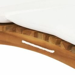 VidaXL Chaise longue pliable avec coussin blanc crème Bois de teck 12 VidaXL Chaise longue pliable avec coussin blanc crème Bois de teck -Bains de soleil Soldes image 5 310667