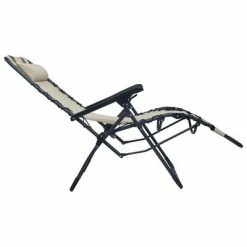 VidaXL Chaises pliables de terrasse 2 pcs Crème Textilène 12 VidaXL Chaises pliables de terrasse 2 pcs Crème Textilène -Bains de soleil Soldes image 5 312464