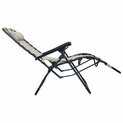 VidaXL Chaises pliables de terrasse 2 pcs Crème Textilène 7 VidaXL Chaises pliables de terrasse 2 pcs Crème Textilène – Image 5