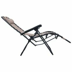 VidaXL Chaises pliables de terrasse 2 pcs Taupe Textilène -Bains de soleil Soldes image 5 312465