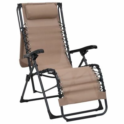 VidaXL Chaises pliables de terrasse 2 pcs Textilène Taupe 7 VidaXL Chaises pliables de terrasse 2 pcs Textilène Taupe – Image 5