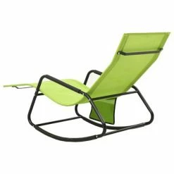 VidaXL Chaise longue Acier et textilène Vert 12 VidaXL Chaise longue Acier et textilène Vert -Bains de soleil Soldes image 5 317594