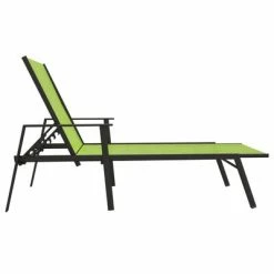 VidaXL Chaise longue Acier et tissu textilène Vert 12 VidaXL Chaise longue Acier et tissu textilène Vert -Bains de soleil Soldes image 5 317598