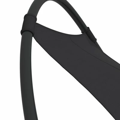 VidaXL Chaise longue à bascule avec roues Acier et textilène Noir 7 VidaXL Chaise longue à bascule avec roues Acier et textilène Noir – Image 5