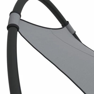 VidaXL Chaise longue à bascule avec roues Acier et textilène Gris 7 VidaXL Chaise longue à bascule avec roues Acier et textilène Gris – Image 5