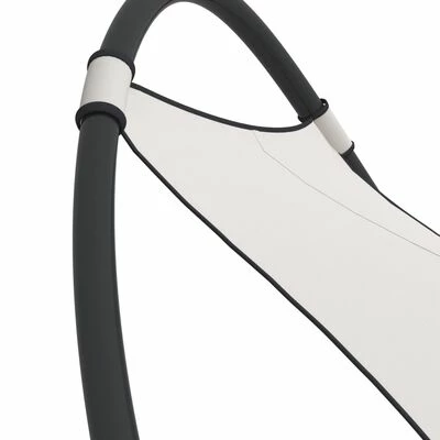 VidaXL Chaise longue à bascule avec roues Acier et textilène Crème 7 VidaXL Chaise longue à bascule avec roues Acier et textilène Crème – Image 5