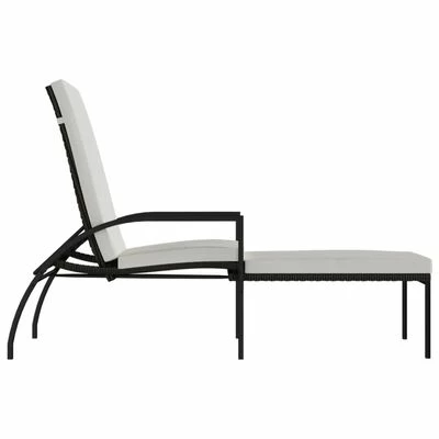 VidaXL Chaise longue avec repose-pied Résine tressée Marron 7 VidaXL Chaise longue avec repose-pied Résine tressée Marron – Image 5