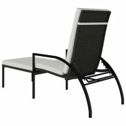 VidaXL Chaises longues avec repose-pied 2 pcs Résine tressée Marron -Bains de soleil Soldes image 5 317631