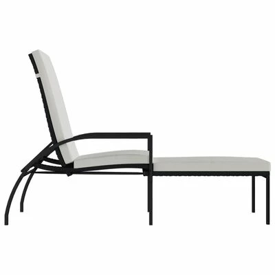 VidaXL Chaises longues avec repose-pied 2 pcs Résine tressée Noir 7 VidaXL Chaises longues avec repose-pied 2 pcs Résine tressée Noir – Image 5