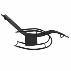 VidaXL Chaises longues à bascule 2 pcs Noir Acier et textilène 12 VidaXL Chaises longues à bascule 2 pcs Noir Acier et textilène -Bains de soleil Soldes image 5 318136