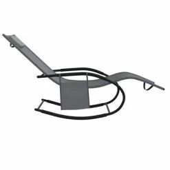 VidaXL Chaises longues à bascule 2 pcs Gris Acier et textilène 12 VidaXL Chaises longues à bascule 2 pcs Gris Acier et textilène -Bains de soleil Soldes image 5 318137