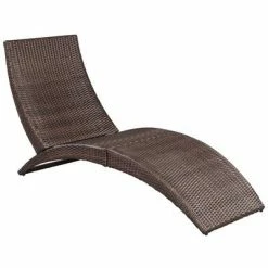 VidaXL Chaise longue pliable avec coussin Résine tressée Marron 12 VidaXL Chaise longue pliable avec coussin Résine tressée Marron -Bains de soleil Soldes image 5 41808