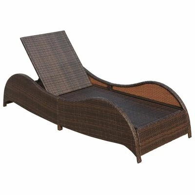 VidaXL Chaise longue avec coussin Résine tressée Marron 7 VidaXL Chaise longue avec coussin Résine tressée Marron – Image 5