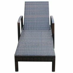 VidaXL Chaise longue avec coussin Résine tressée Marron -Bains de soleil Soldes image 5 42941