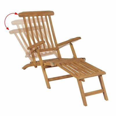 VidaXL Chaise de terrasse avec repose-pied Bois de teck solide 7 VidaXL Chaise de terrasse avec repose-pied Bois de teck solide – Image 5