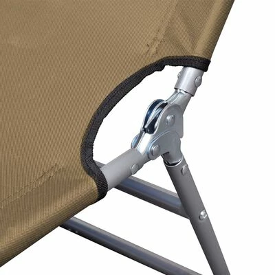 VidaXL Chaise longue pliable avec dossier réglable Taupe 7 VidaXL Chaise longue pliable avec dossier réglable Taupe – Image 5