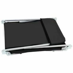 VidaXL Chaises longues pliables 2 pcs Acier et tissu Noir 12 VidaXL Chaises longues pliables 2 pcs Acier et tissu Noir -Bains de soleil Soldes image 5 44300