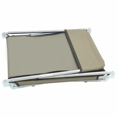 VidaXL Chaises longues pliables 2 pcs Acier et tissu Taupe 6 VidaXL Chaises longues pliables 2 pcs Acier et tissu Taupe – Image 5