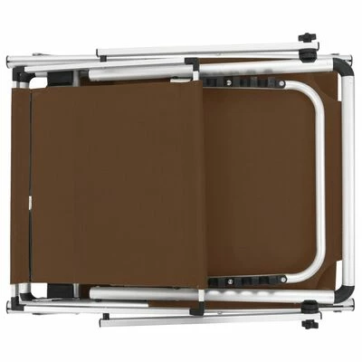 VidaXL Chaise longue pliable avec auvent Aluminium et textilène Marron 7 VidaXL Chaise longue pliable avec auvent Aluminium et textilène Marron – Image 5