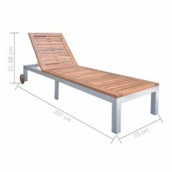 VidaXL Chaise longue Bois d'acacia solide -Bains de soleil Soldes image 5 44611