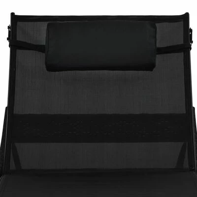VidaXL Chaise longue avec oreiller Résine tressée Noir 7 VidaXL Chaise longue avec oreiller Résine tressée Noir – Image 5