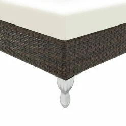 VidaXL Chaise longue avec coussin Résine tressée Marron 12 VidaXL Chaise longue avec coussin Résine tressée Marron -Bains de soleil Soldes image 5 44748