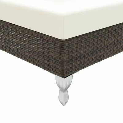 VidaXL Chaise longue avec coussin Résine tressée Marron 7 VidaXL Chaise longue avec coussin Résine tressée Marron – Image 5