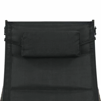 VidaXL Chaise longue Résine tressée et textilène Marron 7 VidaXL Chaise longue Résine tressée et textilène Marron – Image 5