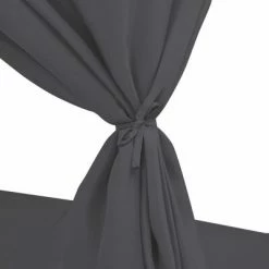 VidaXL Chaise longue d'extérieur avec rideaux Résine tressée Gris 12 VidaXL Chaise longue d'extérieur avec rideaux Résine tressée Gris -Bains de soleil Soldes image 5 45647