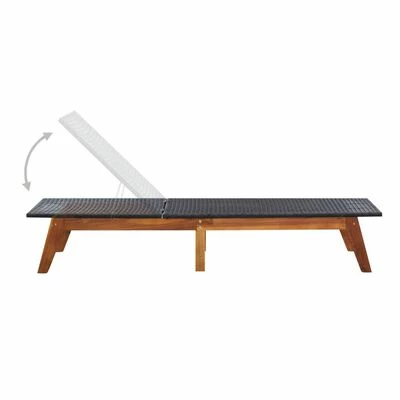 VidaXL Chaise longue avec table Résine tressée et bois d'acacia massif 7 VidaXL Chaise longue avec table Résine tressée et bois d'acacia massif – Image 5