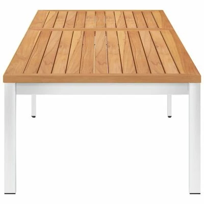 VidaXL Chaise longue Bois de teck solide et acier inoxydable 7 VidaXL Chaise longue Bois de teck solide et acier inoxydable – Image 5