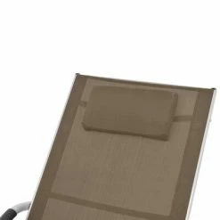 VidaXL Chaise longue avec oreiller Aluminium et textilène Taupe 12 VidaXL Chaise longue avec oreiller Aluminium et textilène Taupe -Bains de soleil Soldes image 5 47779