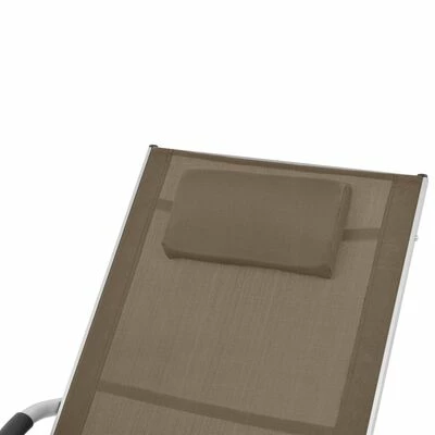VidaXL Chaise longue avec oreiller Aluminium et textilène Taupe 7 VidaXL Chaise longue avec oreiller Aluminium et textilène Taupe – Image 5