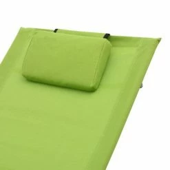 VidaXL Chaise longue avec oreiller Vert Textilène 12 VidaXL Chaise longue avec oreiller Vert Textilène -Bains de soleil Soldes image 5 47791