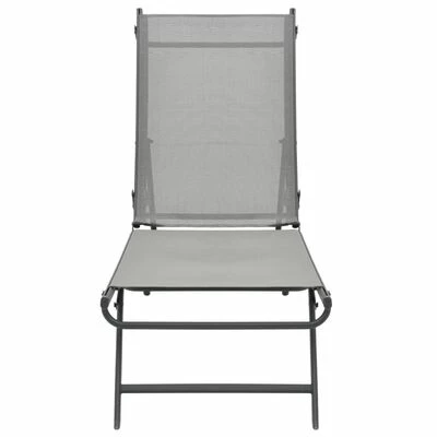 VidaXL Chaises longues 2 pcs Textilène et acier 7 VidaXL Chaises longues 2 pcs Textilène et acier – Image 5
