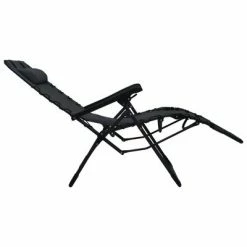 VidaXL Chaise pliable de terrasse Noir Textilène 12 VidaXL Chaise pliable de terrasse Noir Textilène -Bains de soleil Soldes image 5 47899