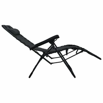 VidaXL Chaise pliable de terrasse Noir Textilène 7 VidaXL Chaise pliable de terrasse Noir Textilène – Image 5