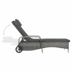 VidaXL Chaise longue avec roues Résine tressée Anthracite 12 VidaXL Chaise longue avec roues Résine tressée Anthracite -Bains de soleil Soldes image 5 49497