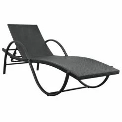 VidaXL Chaises longues 2 pcs avec table Résine tressée Noir 13 VidaXL Chaises longues 2 pcs avec table Résine tressée Noir -Bains de soleil Soldes image 6 274869