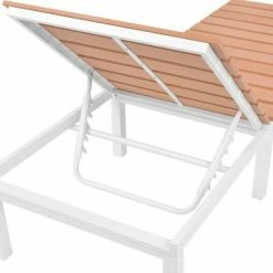 VidaXL Chaise longue 2 pcs avec table Aluminium et WPC Blanc et marron 13 VidaXL Chaise longue 2 pcs avec table Aluminium et WPC Blanc et marron -Bains de soleil Soldes image 6 274876