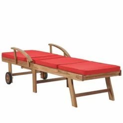 VidaXL Chaises longues avec coussins 2 pcs Bois de teck solide Rouge 13 VidaXL Chaises longues avec coussins 2 pcs Bois de teck solide Rouge -Bains de soleil Soldes image 6 3054637