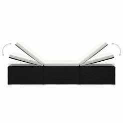 VidaXL Chaises longues de jardin table à thé 3 pcs Résine tressée Noir 13 VidaXL Chaises longues de jardin table à thé 3 pcs Résine tressée Noir -Bains de soleil Soldes image 6 3057662